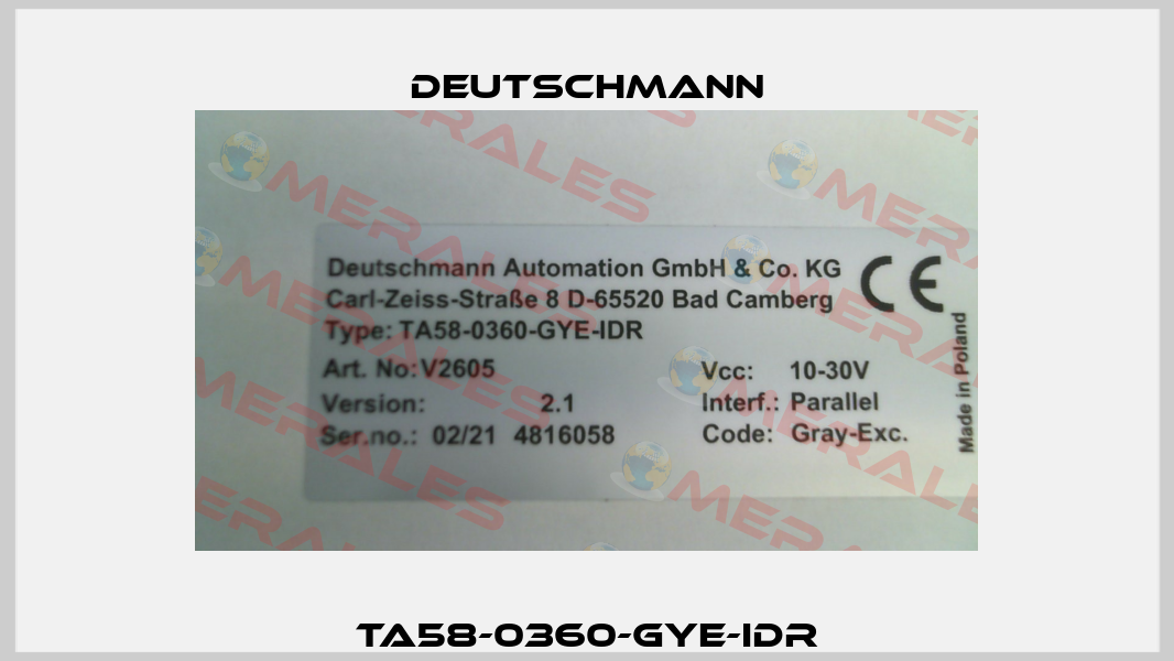 TA58-0360-GYE-IDR Deutschmann