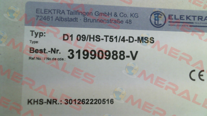 D1 09/HS-T51/4-D-MSS Elektra Tailfingen