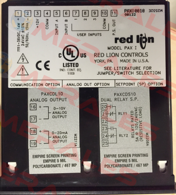 PAX10010 Obsolete, replaced by PAXI0020 and PAXI0030  Red Lion