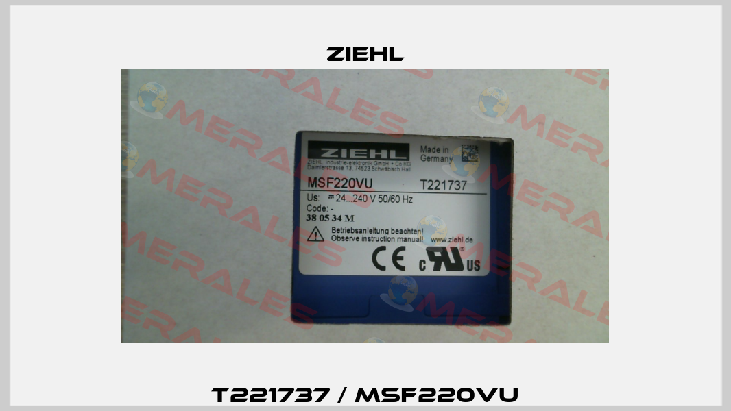 T221737 / MSF220VU Ziehl