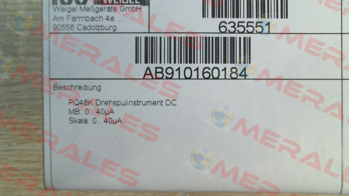 PQ48K / 01AA10130013 Weigel