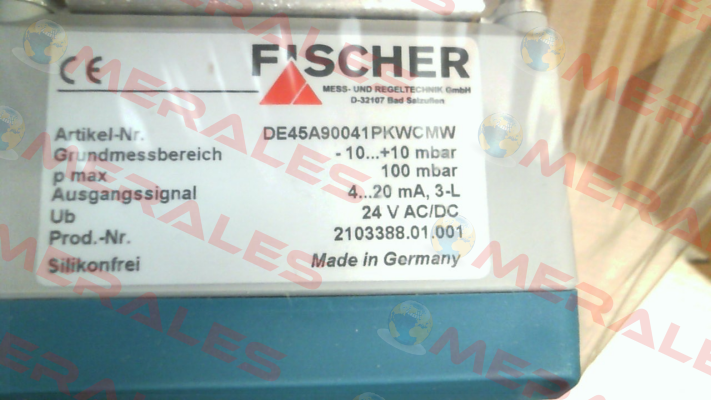 Art. Nr.: DE45A90041PKWCMW Fischer Mess Regeltechnik