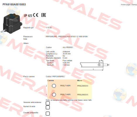 PFA9165A0015003 Ter Tecno Elettrica Ravasi