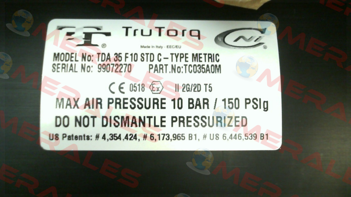 TDA 35 F10 STD C-TYPE Trutorq