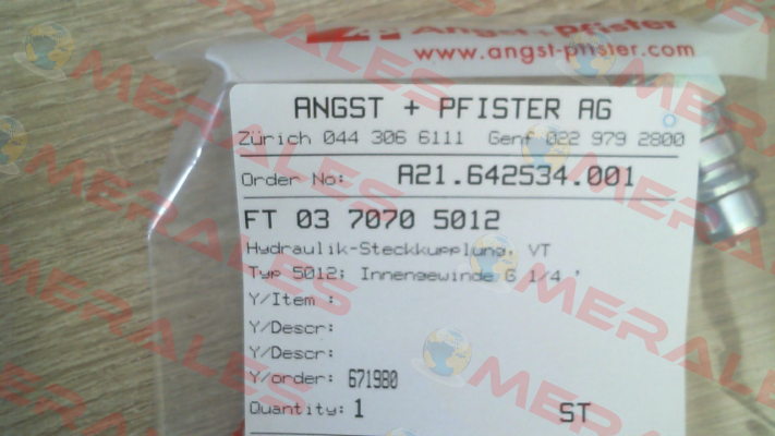 0370705012 Angst-Pfister