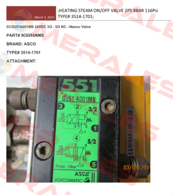 SCG551A001MS  Asco