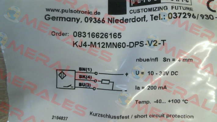 p/n: 08316626165, Type: KJ4-M12MN60-DPS-V2-T Pulsotronic