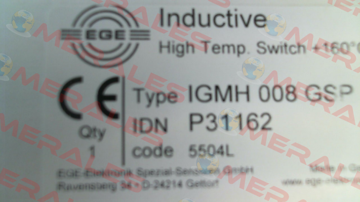 p/n: P31162, Type: IGMH 008 GSP Ege