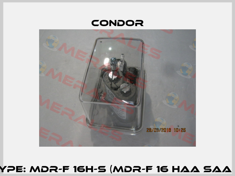 Art.No. 253587, Type: MDR-F 16H-S (MDR-F 16 HAA SAA A 040A120 XXXX)  Condor