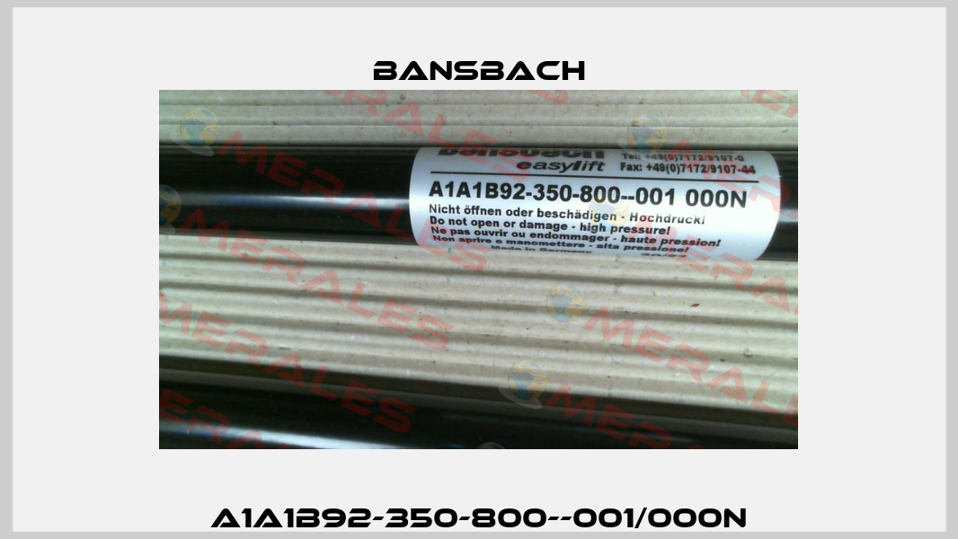 A1A1B92-350-800--001/000N Bansbach
