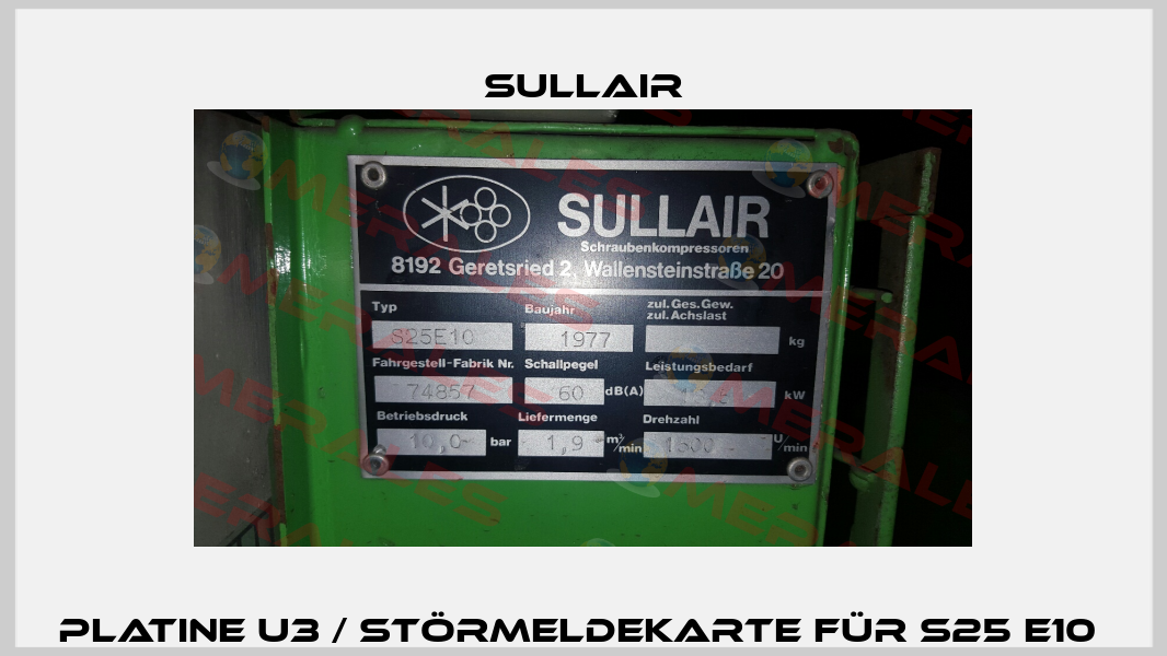 Platine U3 / Störmeldekarte für S25 E10  Sullair