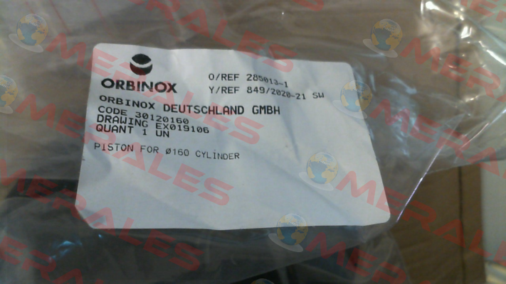 Plunger for pneumatic cylinder type C160 Orbinox