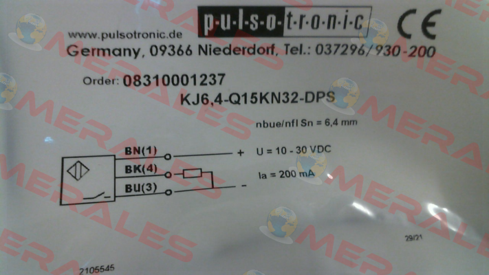 p/n: 08310001237, Type: KJ6,4-Q15KN32-DPS Pulsotronic