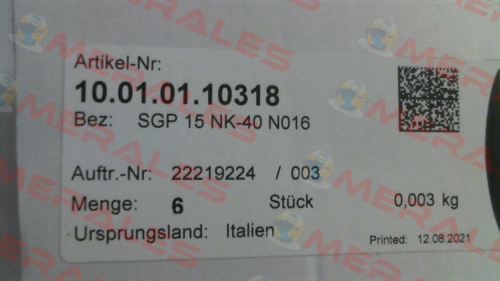 10.01.01.10318 / SGP 15 NK-40 N016 Schmalz