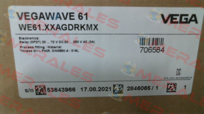 WE61.XXAGDRKMX / VEGAWAVE 61 Vega