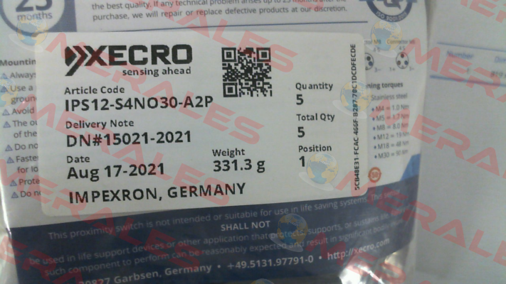 IPS12-S4NO30-A2P Xecro