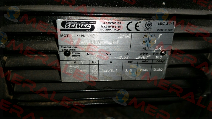 HBV 90LA 2 230.400-50 B5 Seimec (Rossi)