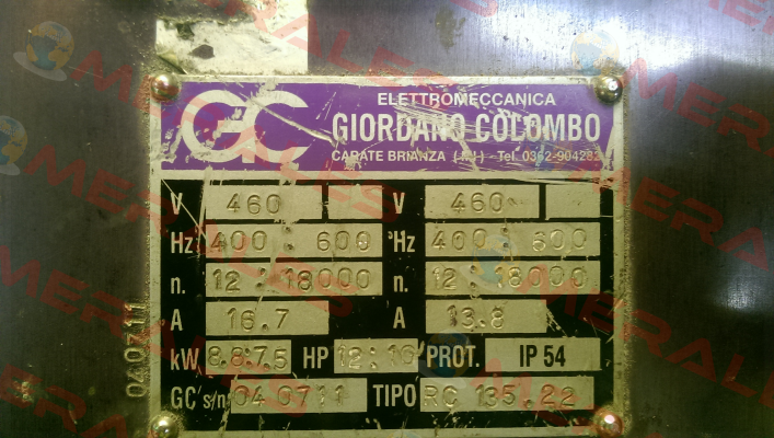 RC 135 HSK F 63 GIORDANO COLOMBO