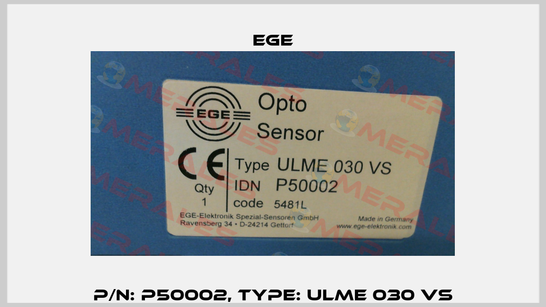 p/n: P50002, Type: ULME 030 VS Ege