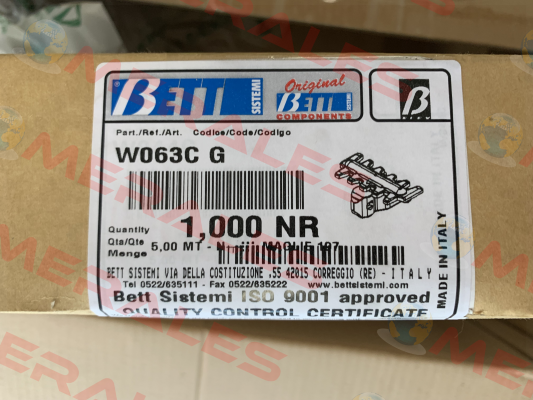 W063CG BETT SISTEMI