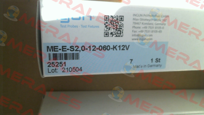 P/N: 25251, Type: ME-E-S2,0-12-060-K12V Ingun