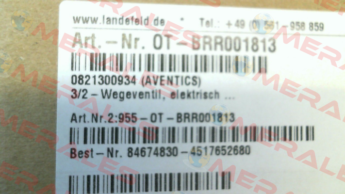 0821300934 / NL4-SOV-G012-SOE-CON-SS Aventics