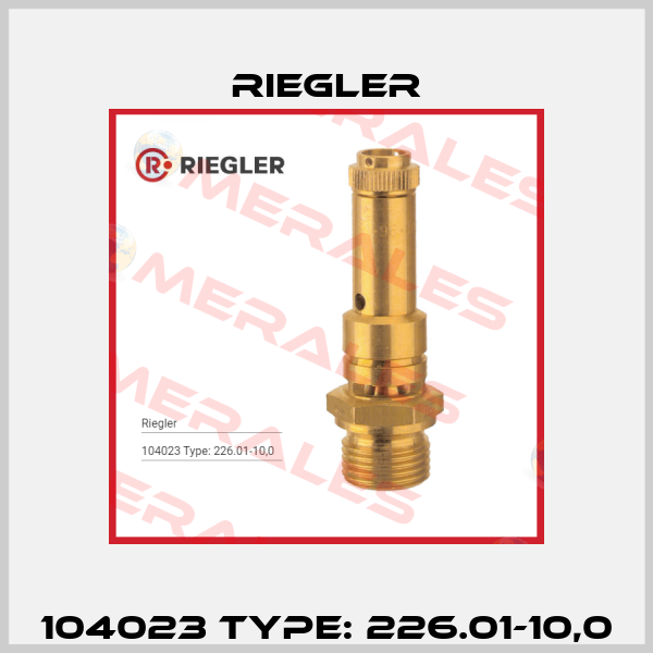104023 Type: 226.01-10,0 Riegler