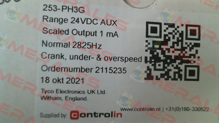 P/N: 039-27300-0024, Type: 253-PH3G - 24VDC (ANSI 12/14) CROMPTON INSTRUMENTS (TE Connectivity)