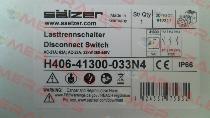 H406-41300-033N4 Salzer