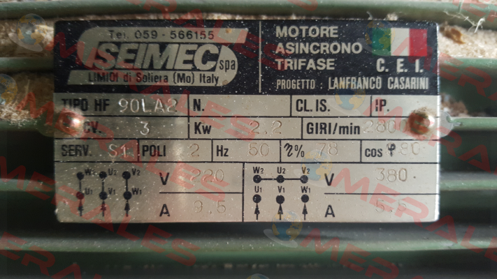 Brake pad for 90LA2 obsolete  Seimec (Rossi)