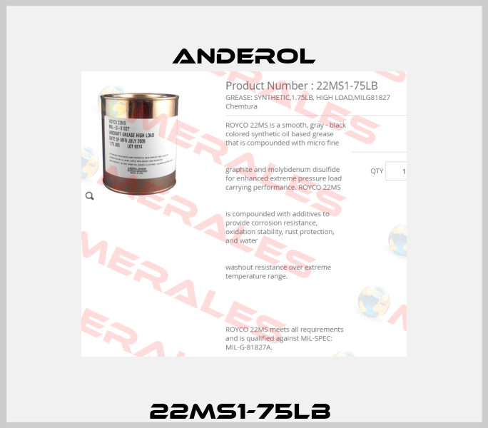 22MS1-75LB  Anderol