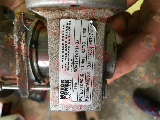 ROK.315XS.30.24.01.B.FT4.K14.SX.100.A1+NØ1 TIR. Motor Power