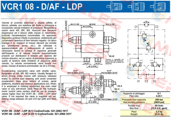 VCR1 08-D/AF-LDP (8:1) Brevini