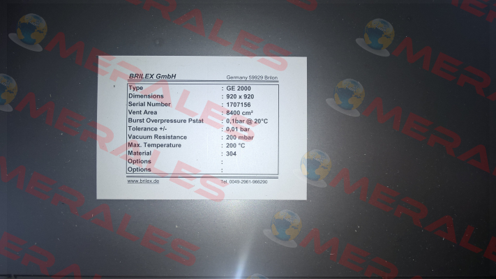 43-610006-XXX (920 X 920 GE2000) Brilex