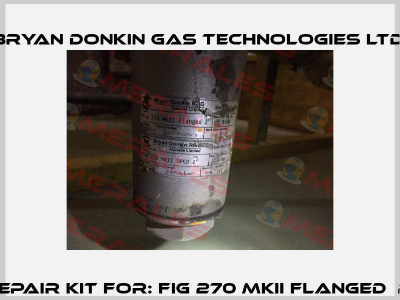  Repair Kit For: fig 270 MKII Flanged  2"  Bryan Donkin Gas Technologies Ltd.
