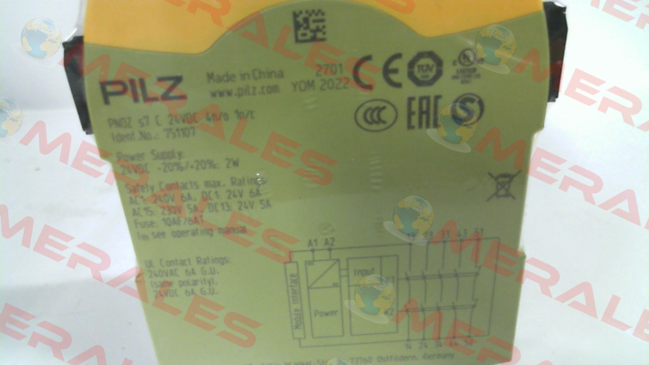p/n: 751107, Type: PNOZ s7 C 24VDC 4 n/o 1 n/c Pilz