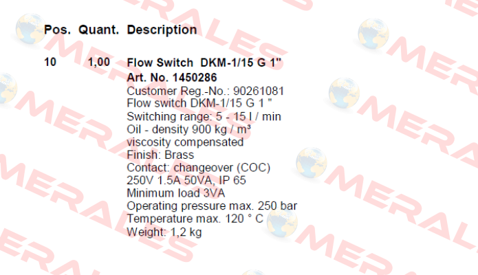 DKM-1/15 G 1"  Meister