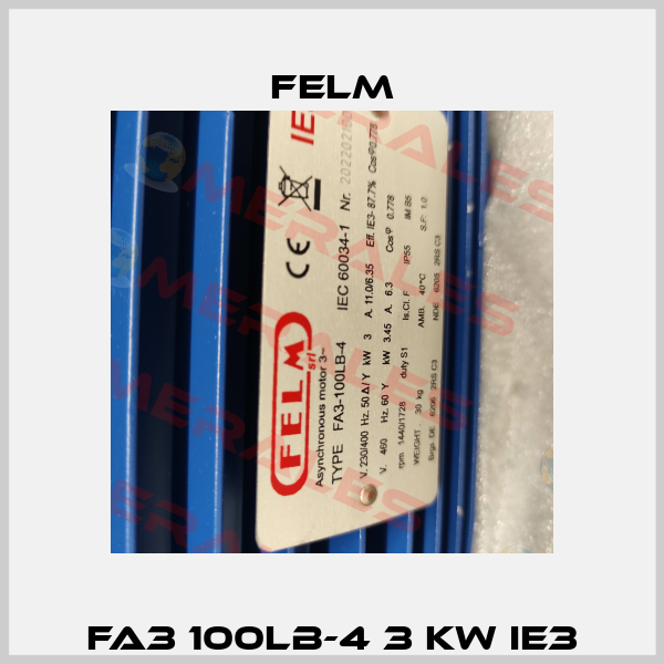 FA3 100LB-4 3 kW IE3 Felm
