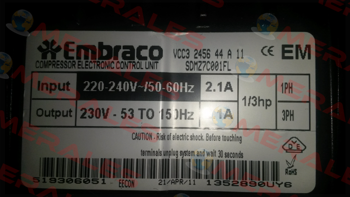 VCC3 2456 44  OEM Embraco