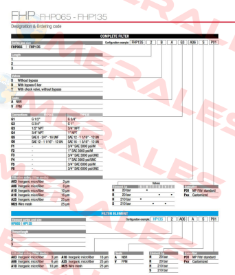 FHP-135-1-B-A-G1-M25-N-P01 MP Filtri