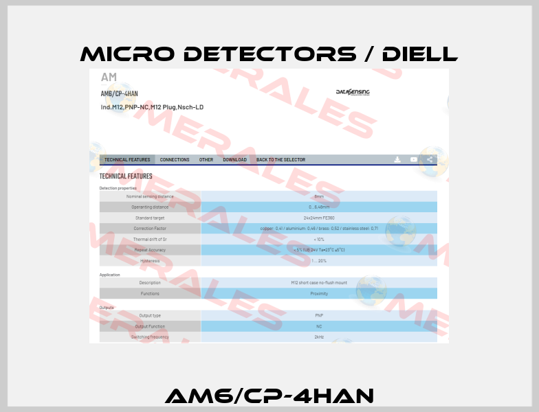 AM6/CP-4HAN Micro Detectors / Diell