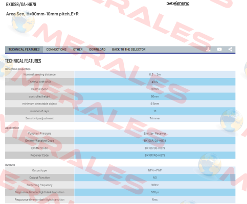 BX10SR/0A-HB79 Micro Detectors / Diell (now Datasensing)