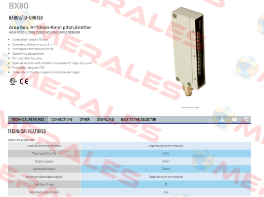 BX80S/10-0H6XLS Micro Detectors / Diell (now Datasensing)