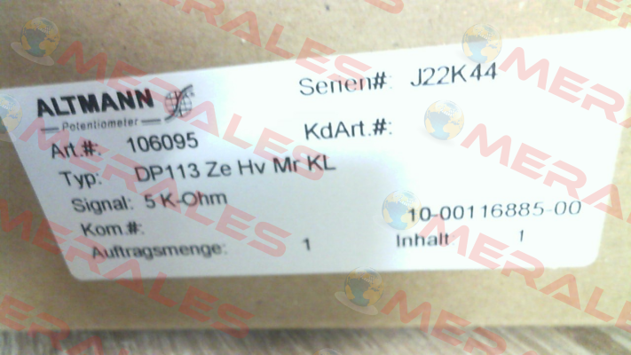 DP113 Ze HV Mr KL ALTMANN