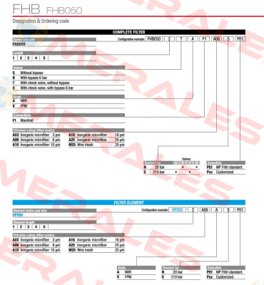 FHB-050-1-S-A-F1-A10-S-P01 MP Filtri