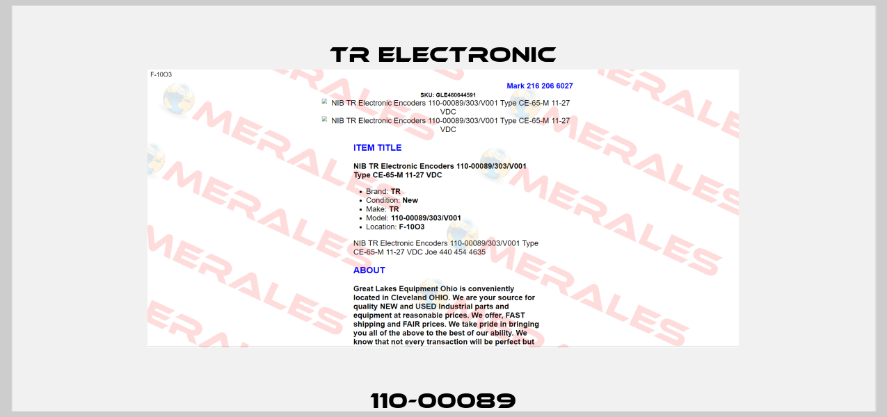 110-00089 TR Electronic