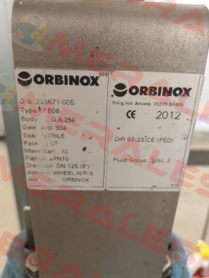 Typ EB06 PN10 DN 125 Orbinox
