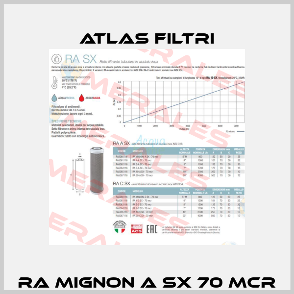 RA Mignon A SX 70 mcr Atlas Filtri