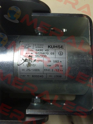 P/N: 5225870.03, Type: GA 90.43 230V AC 25/100%ED Kuhse