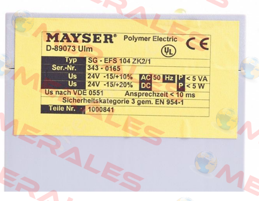 SG-EFS 104 ZK2/1 24V DC 1.2 k0hm  Mayser